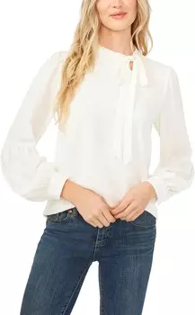 Блуза CeCe Long Sleeve Blouse w/ Neck Tie, цвет Soft Ecru