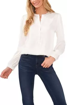 Блуза CeCe Long Sleeve Charmeuse Blouse w/ Neck Tie, цвет Soft Ecru