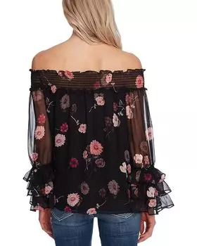 Блуза CeCe Off-the-Shoulder Romantic Memories Blouse, цвет Rich Black