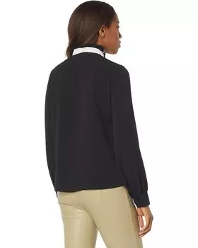 Блуза CeCe Ruffle Long Sleeve Blouse, цвет Rich Black