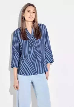 Блуза Cecil с длинными рукавами и планкой с пуговицами, голубой