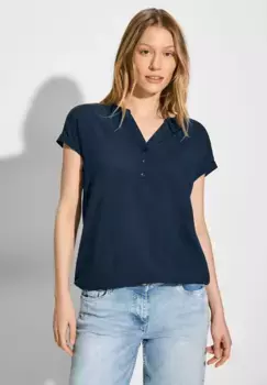 Блуза Cecil с короткими рукавами и эластичным поясом, синий