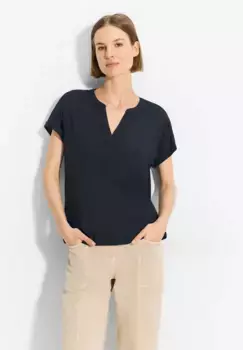 Блуза Cecil с короткими рукавами и эластичным поясом, синий