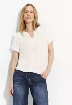 Блуза Cecil с короткими рукавами и эластичным поясом, белый