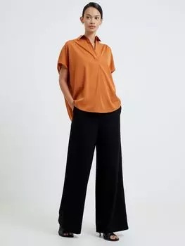 Блуза Cele из крепа-поповер French Connection, медовая бронза