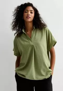 Блуза CHECK SHORT SLEEVE New Look, хаки