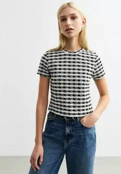 Блуза CHECKED BOUCL New Look, черный