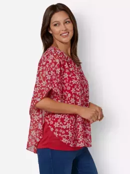 Блуза Classic Basics из жоржета, цвет Rot-Gemustert