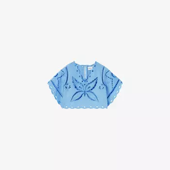 Блуза Claudie Pierlot с вышивкой бабочки, синий