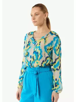 Блуза comma Bluse langarm, цвет Mehrfarbig-wei