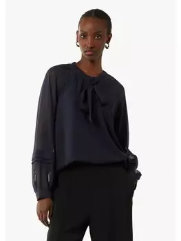 Блуза comma Bluse langarm, синий