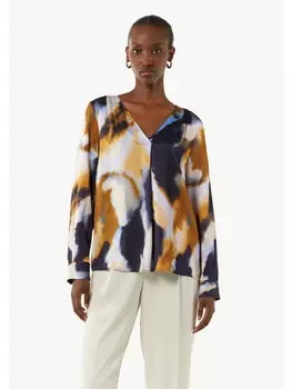 Блуза comma Bluse langarm, синий