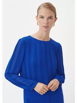 Блуза comma Bluse langarm, синий