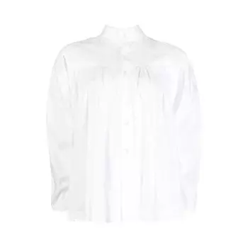 Блуза Comme des Garons Dot Print Stand Collar Gathered Blouse 'White', белый