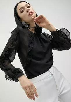 Блуза CON ROUCHES Calliope, черный