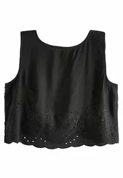 Блуза COORD EMBROIDERED SLEEVELESS REGULAR FIT Next, черный