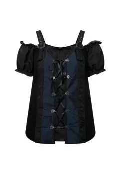 Блуза CORSET Ulla Popken, темно-синий