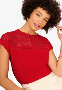 Блуза CROCHET YOKE REGULAR FIT Love & Roses, красный