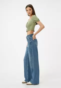 Блуза CROP DETAIL Koton, зеленый