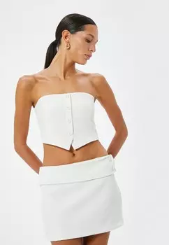 Блуза CROP STRAPLESS BUTTON DETAIL Koton, кремовый