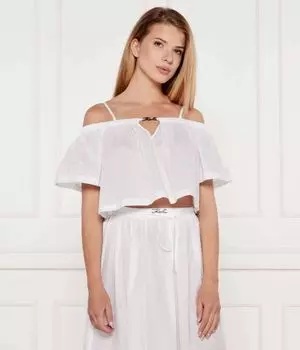 Блуза Cropped fit Karl Lagerfeld, белый