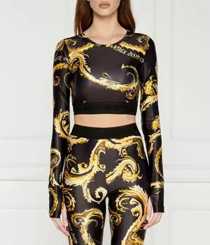Блуза Cropped fit Versace Jeans Couture, черный