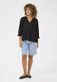 Блуза CRVENTA FRILLS Cream, черный