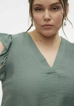 Блуза CURVE VMCNATJA Vero Moda Curve, цвет Mottled Green