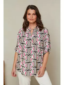 Блуза Curvy Lady, черный/белый