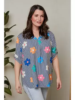 Блуза Curvy Lady, цвет bunt/dunkelblau