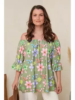 Блуза Curvy Lady, цвет khaki/bunt