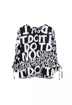 Блуза Desigual с принтом, черный
