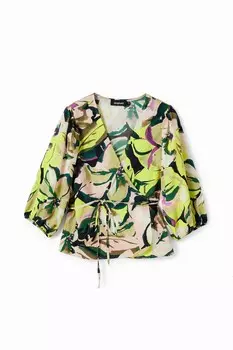 Блуза Desigual с принтом, зеленый