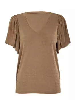 Блуза DESIRES Bob Flounce, светло-коричневый