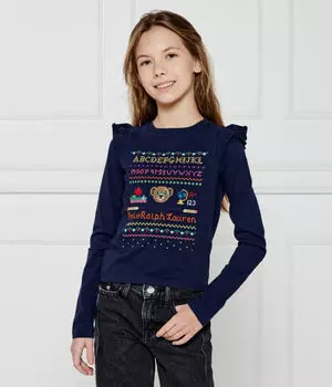 Блуза детская Polo Ralph Lauren с рисунком, синий