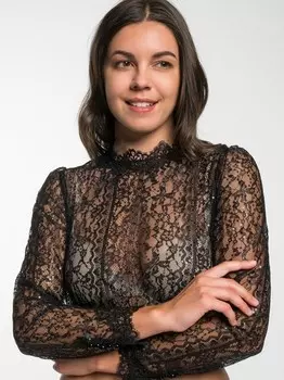 Блуза дирндль из эрмелина Spieth & Wenksy, черный