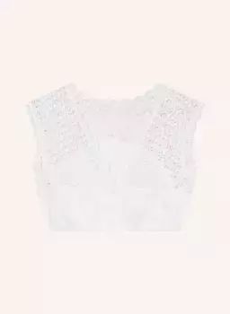 Блуза дирндль с кружевом крючком Waldorff, белый