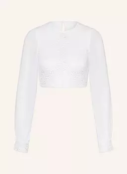 Блуза Dirndl с кружевом в дырочку Johann & Johanna, белый