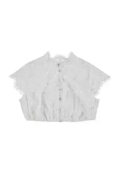 Блуза дирндль, воротник стойка, кружево, женская Spieth & Wensky, белый