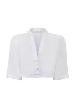 Блуза дирндль, воротник стойка, V-образный вырез, женская STOCKERPOINT, белый