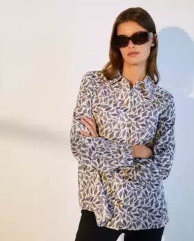 Блуза добби с длинными рукавами Woman El Corte Ingls, синий