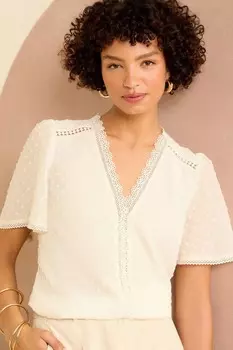 Блуза Dobby с развевающимися рукавами Love & Roses, белый