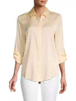 Блуза Donna Karan с манжетами и рюшами, wheat