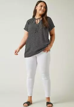 Блуза DOT PRINT TIE NECK Evans, черный