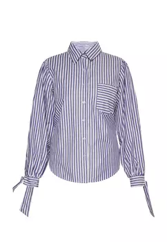 Блуза DreiMaster Langarm, цвет Weiss Blau