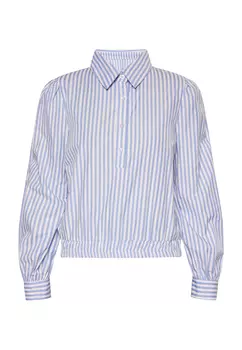 Блуза DreiMaster Langarm, цвет Weiss Hellblau