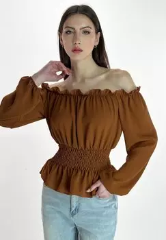Блуза Elara, коричневый