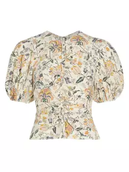 Блуза Elise из крепдешина Ulla Johnson, цвет gardenia