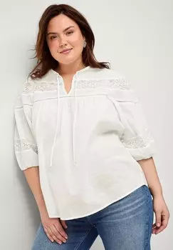 Блуза Ellos Plus collection, белый
