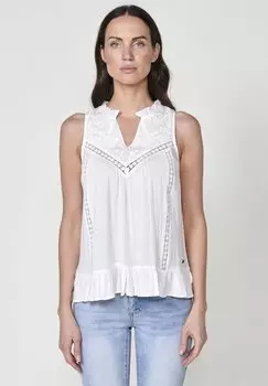 Блуза EMBROIDERED SLEEVELESS - Top Koroshi, белый